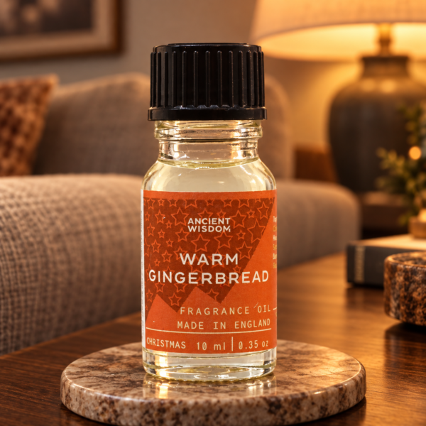 Duftöl Warmer Lebkuchen – 10 ml in einer warm beleuchteten Wohnszene