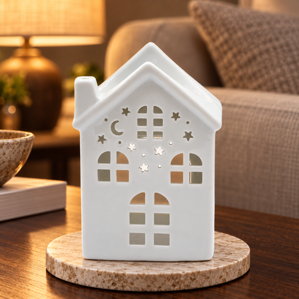 Duftlampe House Warming in einer warm beleuchteten Wohnszene