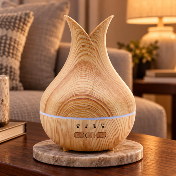 Palermo Aroma-Diffuser mit Farbwechsel und Timer in einer warm beleuchteten Wohnszene