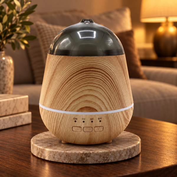 Marseille Aroma-Diffuser mit Farbwechsel und Timer in einer warm beleuchteten Wohnszene
