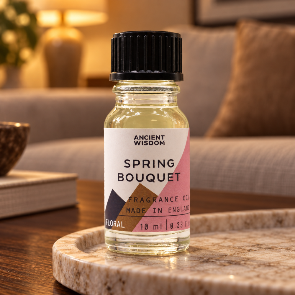 Duftöl Frühlingsbouquet – 10 ml in einer warm beleuchteten Wohnszene