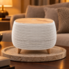 Gerippter Aroma-Diffuser mit Farbwechsel in einer warm beleuchteten Wohnszene