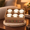 Wax Melts Weißer Moschus – 6er-Geschenkset in einer warm beleuchteten Wohnszene