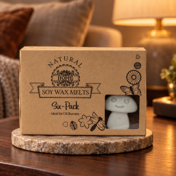 Wax Melts Dunkles Patchouli – 6er-Geschenkset in einer warm beleuchteten Wohnszene